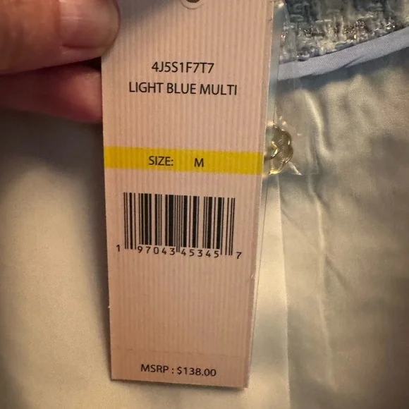 Nanette Lepore Blue and White Tweed Blazer - Picture 2 of 5